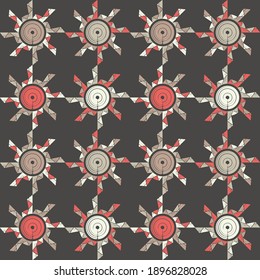 Ethnic seamless pattern of geometric shapes. Scribbles. Can be used for social media, posters, email, print, ads designs.