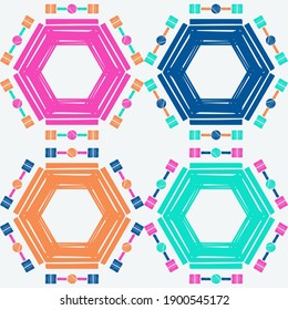 Ethnic seamless pattern of geometric shapes. Scribbles. Can be used for social media, posters, email, print, ads designs.