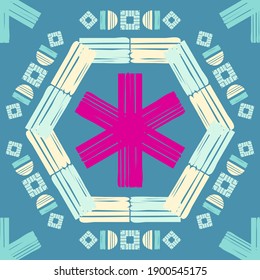 Ethnic seamless pattern of geometric shapes. Scribbles. Can be used for social media, posters, email, print, ads designs.