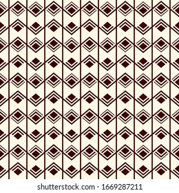 Ethnic seamless pattern. Geometric surface print. Repeated chevrons, zigzag lines, diamonds motif background. Tribal, native americans ornamental wallpaper. Boho chic vector digital paper