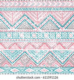 Ethnic Seamless Pattern Grunge Texture Cute Stock Vector (Royalty Free ...