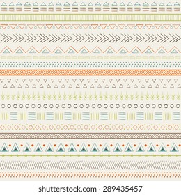 Ethnic seamless pattern. Hand drawn colorful pattern