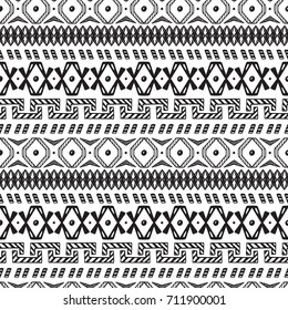 Ethnic seamless pattern. Hand Drawn Doodle Tribal geometric Ornamental pattern. Ethnic texture. Abstract Traditional decorative ornament