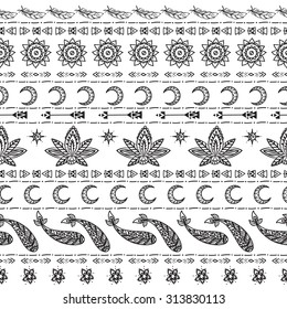 Ethnic seamless pattern, hand-drawn print