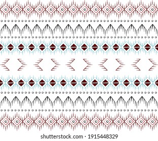 Ethnic seamless pattern for home decor ideas. Ikat, boho, Aztec, fabric, Indian, Mexican, African chevron wallpaper. Pillow textile decoration. Geometric vector illustrations background.