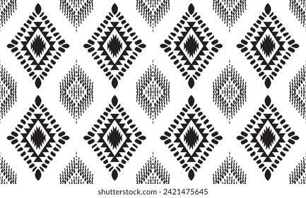 Ethnic Seamless pattern Ikat geometric Indian style.Tribal ethnic vector texture. seamless striped pattern in Aztec style.Indian,Gypsy,African rug. Bohemian.