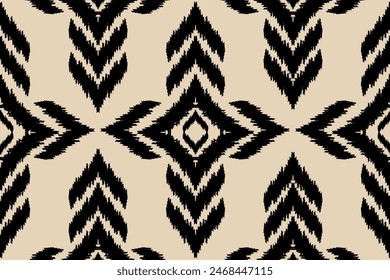 Ethnic Seamless pattern Ikat geometric Indian style.Tribal ethnic vector texture. seamless striped pattern in Aztec style.Indian,Gypsy,African rug. Bohemian.