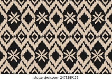 Ethnic Seamless Pattern Ikat geometric Indian style.Tribal ethnic texture. seamless striped pattern in Aztec style.Indian, Gypsy, and African rug. Bohemian.