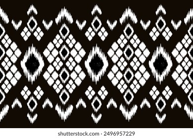 Patrón étnico sin fisuras Ikat geométrico estilo indio. Textura étnica tribal. patrón de rayas sin fisuras en estilo azteca. alfombra india, gitana y africana. Bohemio.