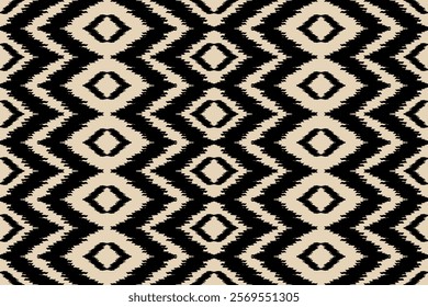 Ethnic Seamless Pattern Ikat geometric Indian style.Tribal ethnic vector texture. seamless striped pattern in Aztec style.Indian, Gypsy,  and African rugs. Bohemian.