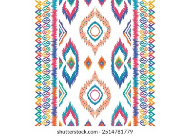 Ethnic seamless pattern Ikat Indian style. ethnic pattern traditional."This content was created using vector drawing tools and software, not generated by AI"