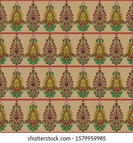 ethnic seamless pattern with Indian abstract elements. paisley art. an endless colorful vector design
