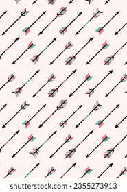 Ethnic seamless pattern with indian arrows in native style vector illustration
