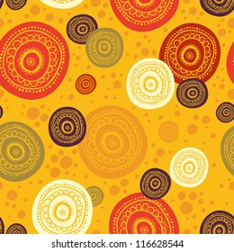 ethnic seamless pattern. Indian ornament, kaleidoscopic flora pattern, mandala. range, circle, round, disk. nice African abstract seamless pattern. seamless pattern with circles