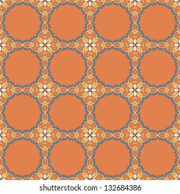 Ethnic seamless pattern. Indian ornament, kaleidoscopic flora pattern, mandala. range, circle, round, disk.Nice abstract seamless pattern. Vector illustration.