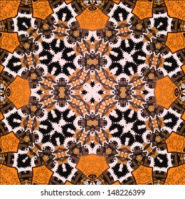ethnic seamless pattern. Indian ornament, kaleidoscopic pattern.
