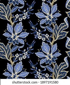 Ethnic seamless pattern with Indian ornament. Vector