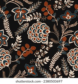 Ethnic seamless pattern with Indian ornament. Vector