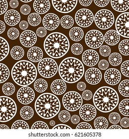 ethnic seamless pattern. Indian ornament, kaleidoscopic flora pattern, mandala.