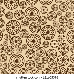 ethnic seamless pattern. Indian ornament, kaleidoscopic flora pattern, mandala.