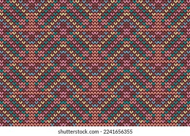 Ethnic seamless pattern, knitting texture design for wallpaper, background, fabric, curtain, carpet, clothing, and wrapping.