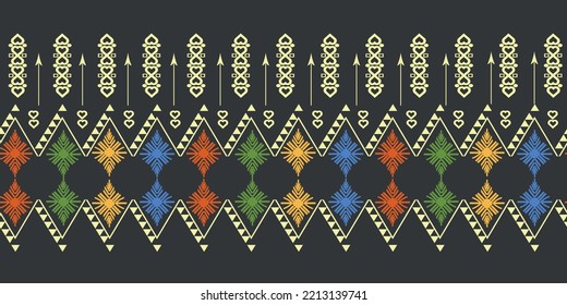 Ethnic seamless pattern. Lace. Embroidery on fabric. Patchwork texture. Weaving. Traditional ornament.