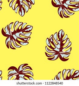 Ethnic seamless pattern with leaves in the form of hearts.