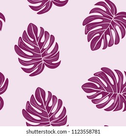 Ethnic seamless pattern with leaves in the form of hearts.