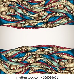 Ethnic seamless pattern with mandala, cucumbers and paisley. Round Ornament Pattern. Ornamental Flowers.