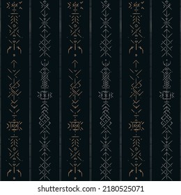 Ethnic seamless pattern with metal effect