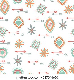 Ethnic seamless pattern. Minimalistic background