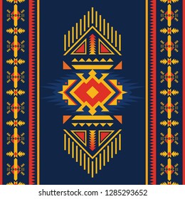 Ethnic seamless pattern. Native American Southwest,  Navajo, Aztec  geometric ornament. Tribal vector art.