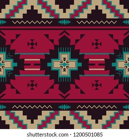 Ethnic seamless pattern. Native Southwest American, Indian, Aztec textiles. Navajo print.