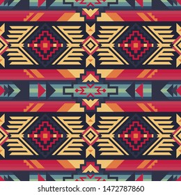 Ethnic Seamless Pattern. Native Southwest American, Aztec Textiles. Navajo Print.