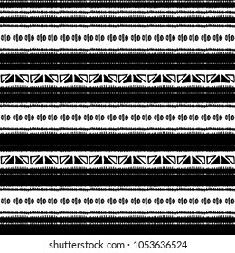 Ethnic seamless pattern in native style. Tribal vector seamless pattern with native American Indian symbols. Boarder pattern. Hand-drawn indian background vector. Native american tent pattern