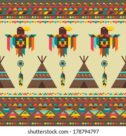 Ethnic seamless pattern in native style.