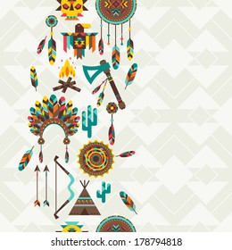 Ethnic seamless pattern in native style.