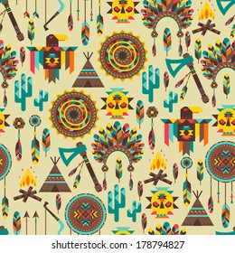 Ethnic seamless pattern in native style.