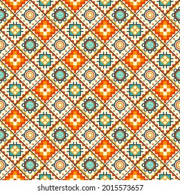 Ethnic Seamless Pattern In Native Style, Folk Design, Tribal Pattern, Ethnic Decorative