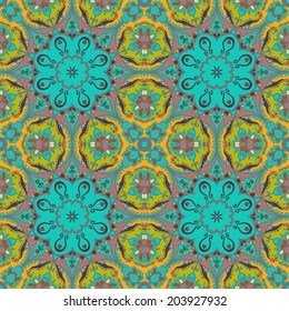 Ethnic seamless pattern. Nature theme.