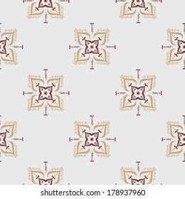 ethnic seamless pattern in neutral beige