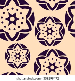 Ethnic seamless pattern on a beige background.