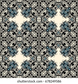 Ethnic seamless pattern ornament Colorful ornate pattern carpet design