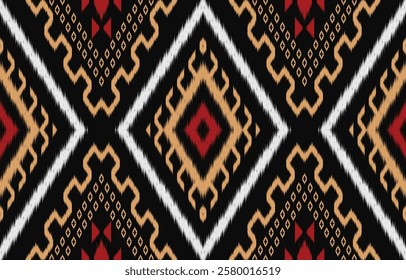 Ethnic seamless pattern repeating tribal fabric boho fashion colorful geometric ornaments can be used for background, textile, coloring book, cover, curtain, clothing.