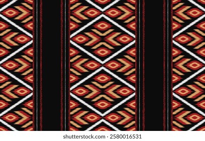 Ethnic seamless pattern repeating tribal fabric boho fashion colorful geometric ornaments can be used for background, textile, coloring book, cover, curtain, clothing.