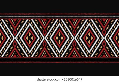 Ethnic seamless pattern repeating tribal fabric boho fashion colorful geometric ornaments can be used for background, textile, coloring book, cover, curtain, clothing.