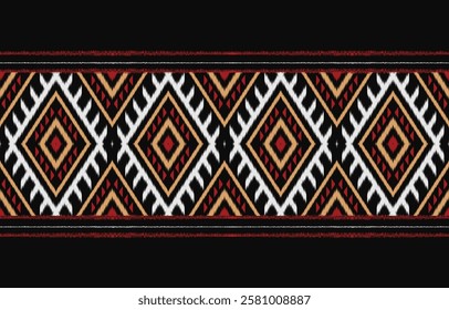 Ethnic seamless pattern repeating tribal fabric boho fashion colorful geometric ornaments can be used for background, textile, coloring book, cover, curtain, clothing.