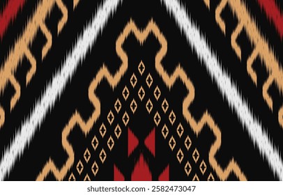 Ethnic seamless pattern repeating tribal fabric boho fashion colorful geometric ornaments can be used for background, textile, coloring book, cover, curtain, clothing.