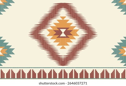 Ethnic seamless pattern repeating tribal fabric boho fashion colorful geometric ornaments can be used for background, textile, coloring book, cover, curtain, clothing.