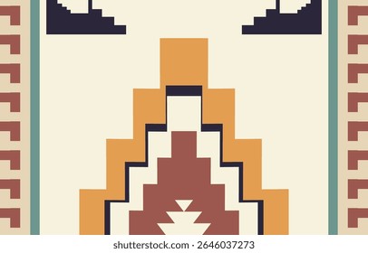 Ethnic seamless pattern repeating tribal fabric boho fashion colorful geometric ornaments can be used for background, textile, coloring book, cover, curtain, clothing.